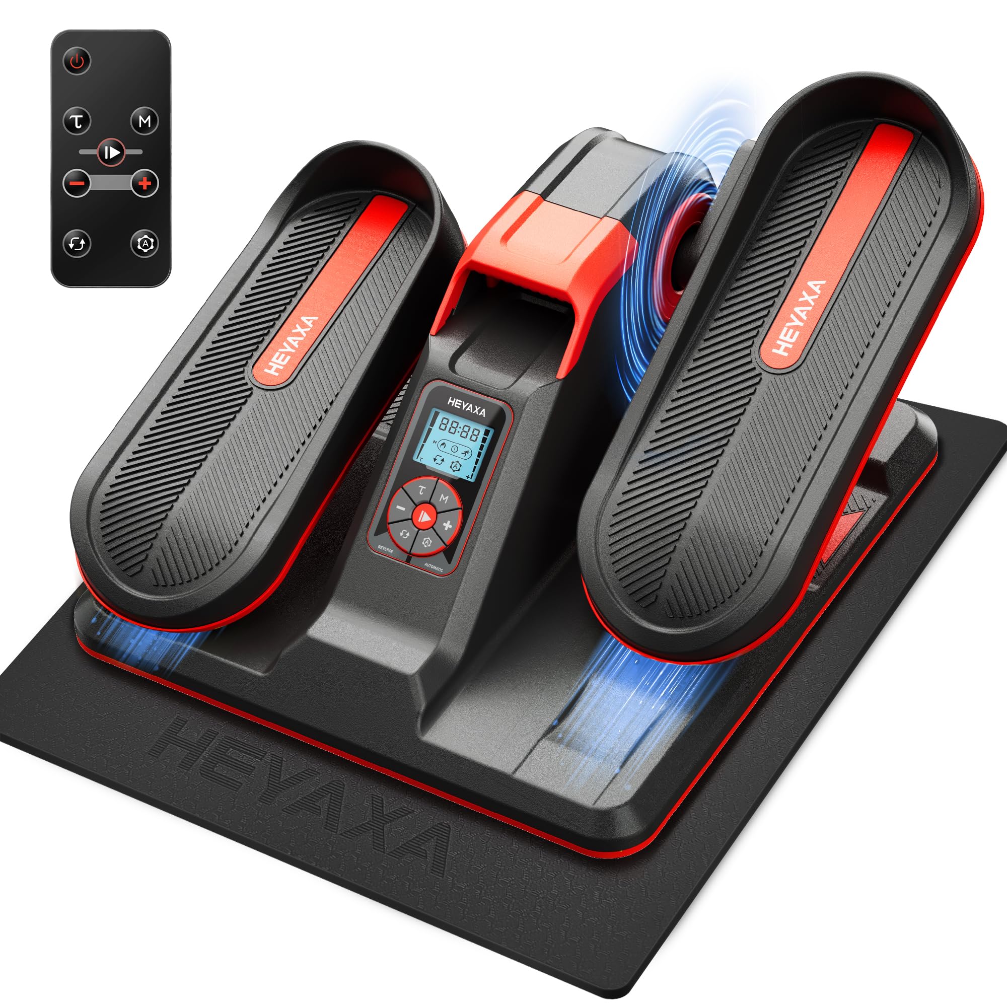 Under Desk Elliptical, Electric Ellipse Leg Exerciser While Sitting for Seniors Adults, Portable Elliptical Machine with LCD Display, Remote Control, Anti-Slip Mat