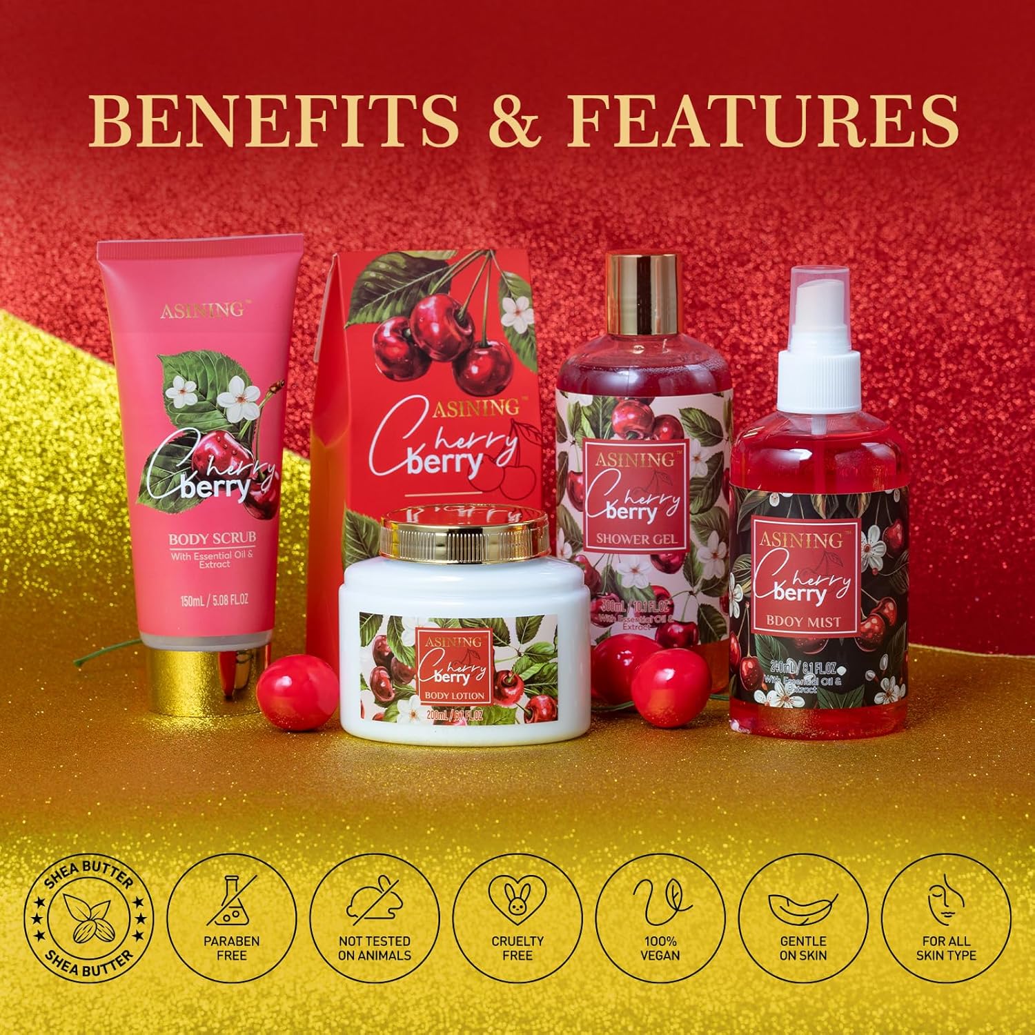 ASINING Conjunto De Cesta Para Banho E Corpo, Aroma Cereja Frutas, Presente Spa Com Gel Banho, Loções Mulheres, Kits Natal, Dia Dos Namorados, Aniversário, Todas As Ocasiões,… em promoção! Veja a oferta e mais achadinhos de Kits 4 Hoje é o melhor dia para comprar ASINING Conjunto De Cesta Para Banho E Corpo, Aroma Cereja Frutas, Presente Spa Com Gel Banho, Loções Mulheres, Kits Natal, Dia Dos Namorados, Aniversário, Todas As Ocasiões,… com aquele preço maroto! Promoção! Aproveite a oferta! 4