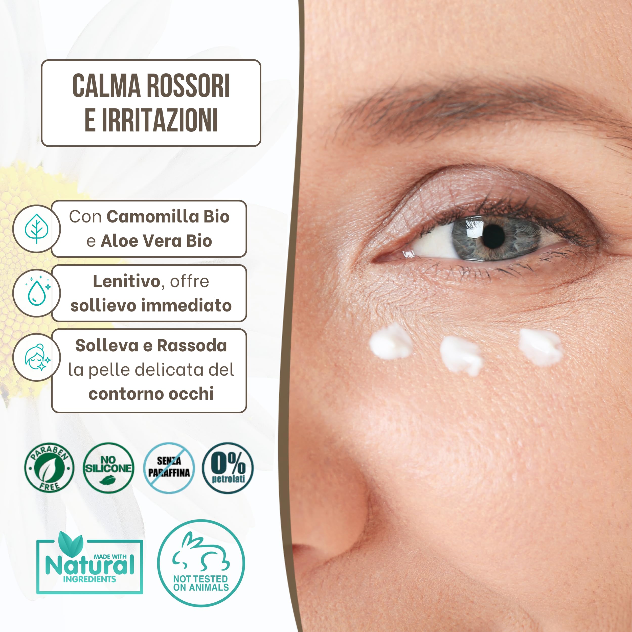 DIGUE® Crema Borse e Occhiaie - Contorno Occhi Rassodante SuperFood - Azione Lenitiva istantanea contro i gonfiori, Testato su Pelli Sensibili - Lifting Uomo e Donna, da 30 ml Made in Italy