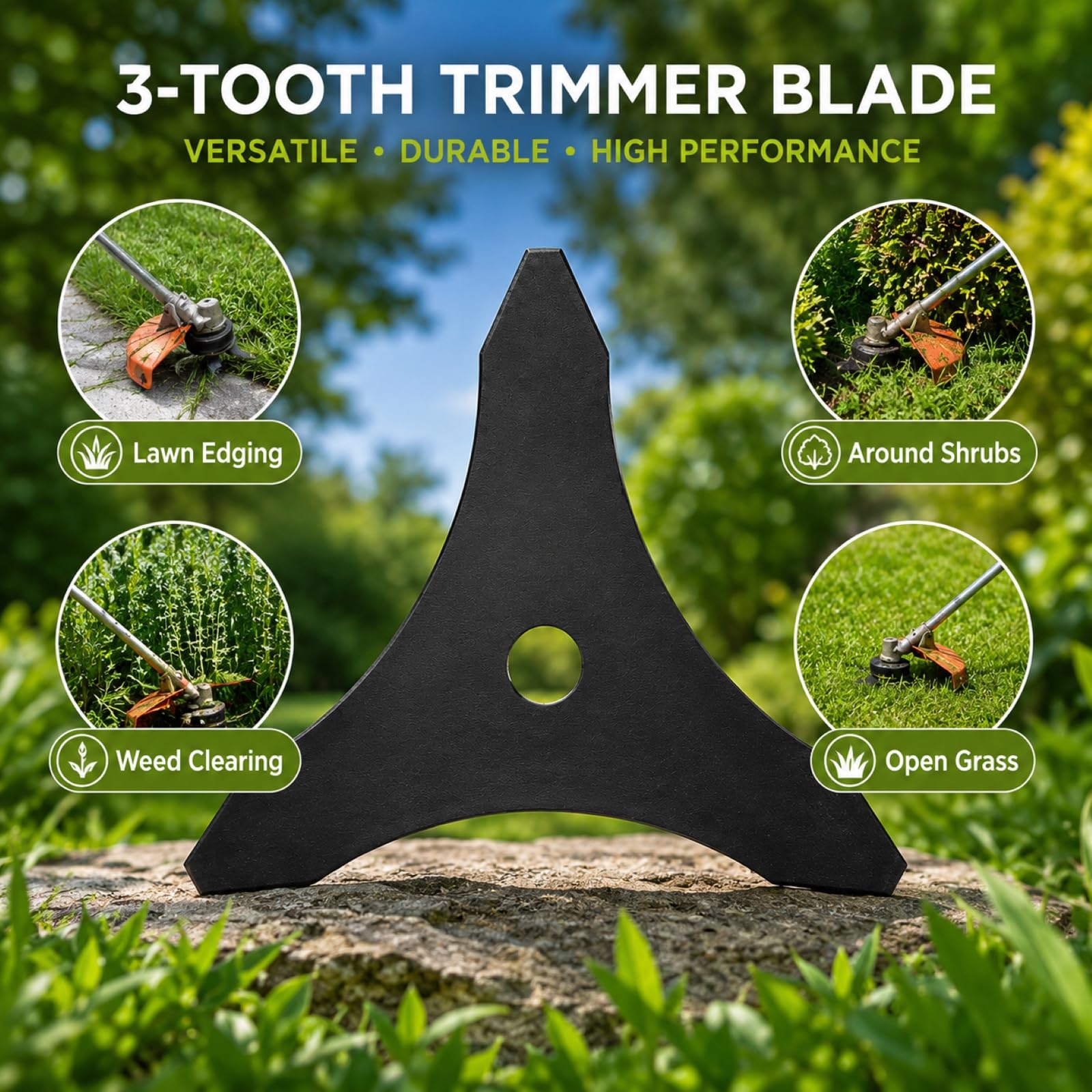 Lame Débroussailleuse 3 Dents pour Mountfield MB45, Coupe Robuste
