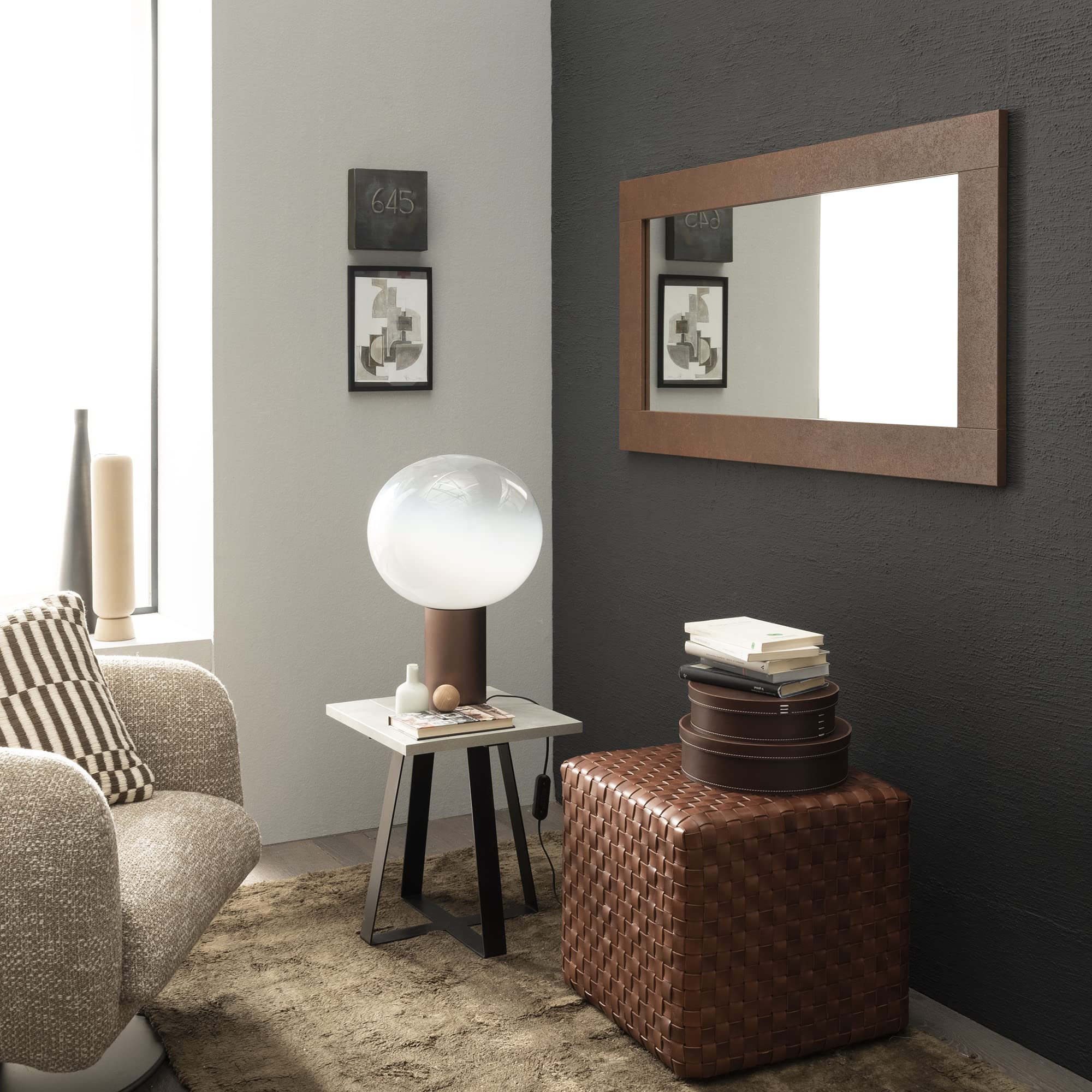 ARHome Specchiera da Parete, 126 x 66, Corten, Specchio Parete Muro, Made in Italy
