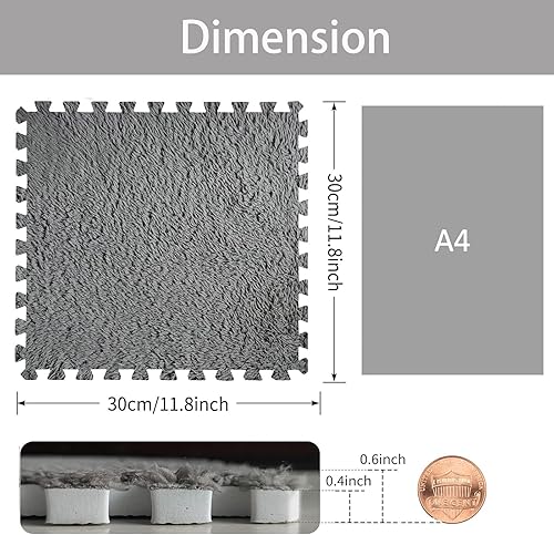 Miniatura 10 de 16 alfombrillas modulares de espuma EVA suave entrelazadas de 11.8 pulgadas de grosor de 11.8 pulgadas de grosor, azulejos de alfombra de caravana