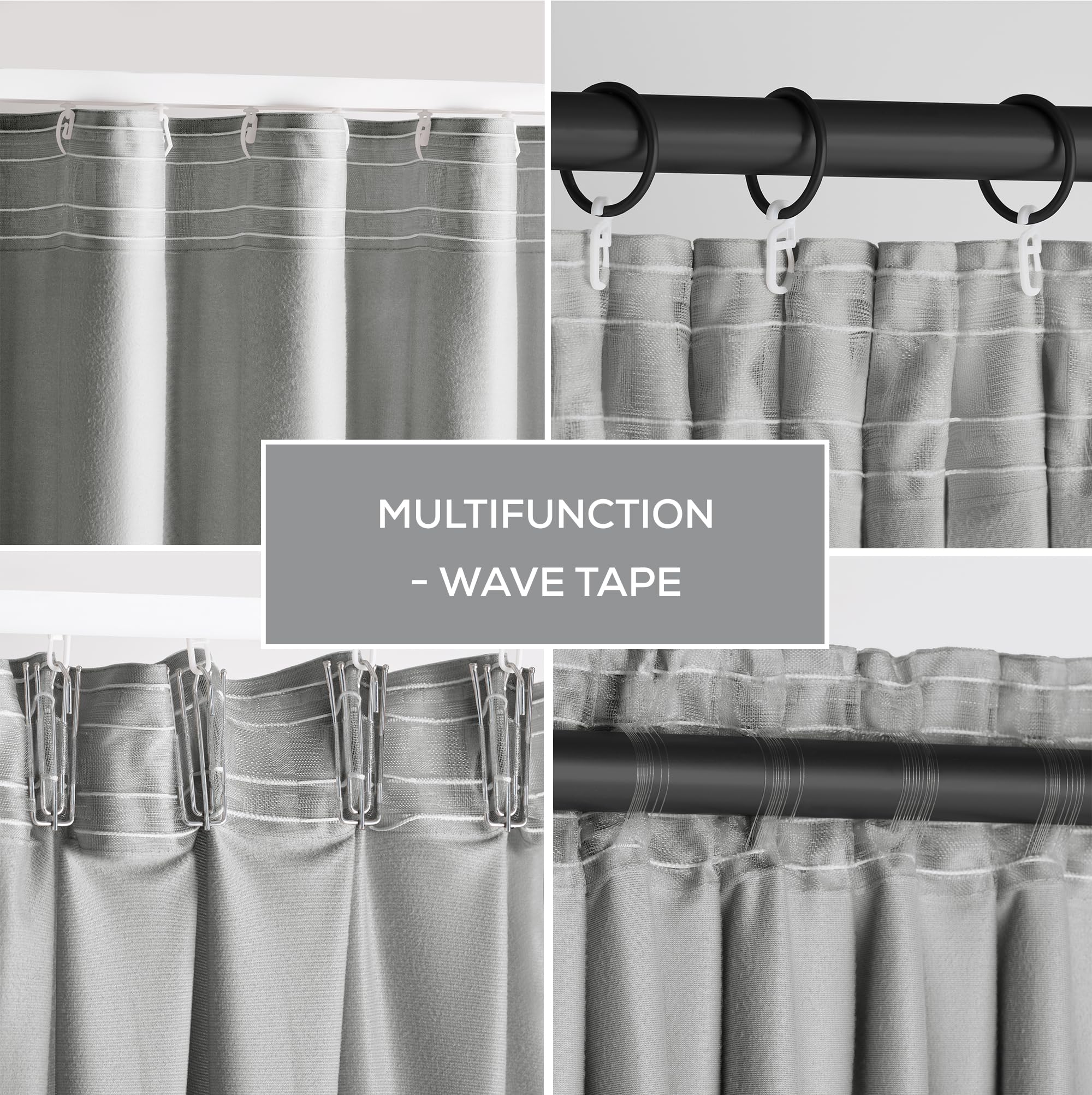 AmeliaHome Tenda effetto velluto, 140 x 270 cm, in acciaio, 1 pezzo, nastro arricciato, in velluto, decorazione per finestra, leggera e luccicante