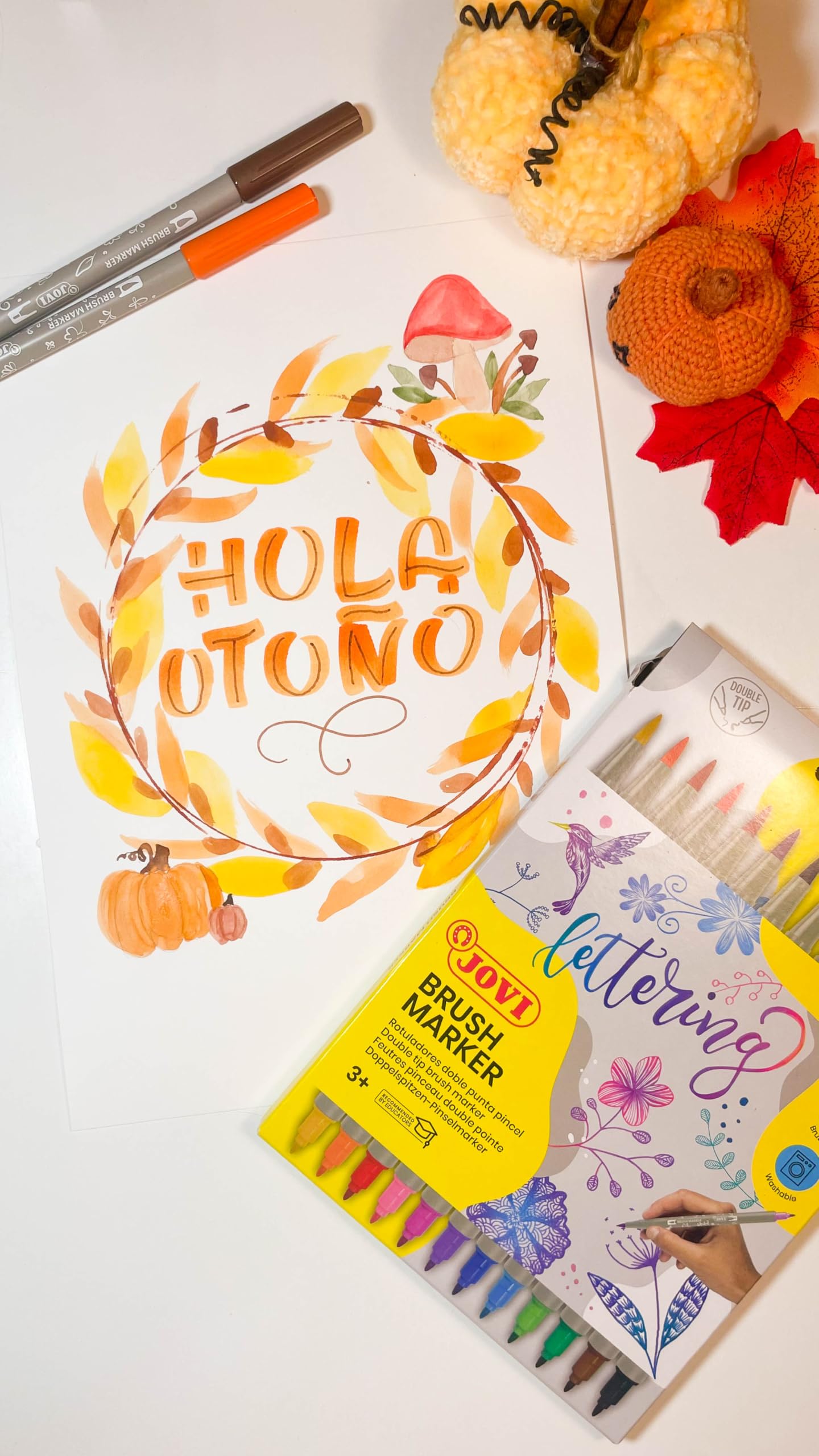 Ohuhu Pennarelli Doppia Punta Brush Ben Lettering, 36 Colori Pennarelli