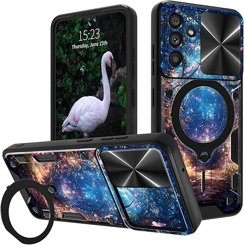 Vista 357 de Funda protectora híbrida para Samsung Galaxy A53 5G de 6.5 pulgadas y anillo giratorio de 360 grados, función atril, híbrida, de doble capa