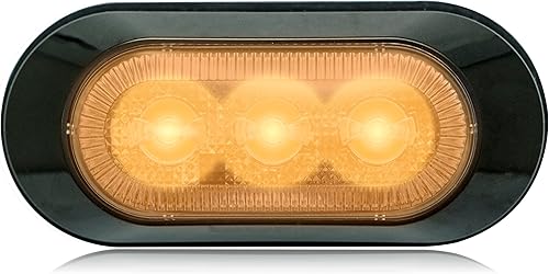 Maxxima M20383YCL - Luz de advertencia de perfil ultrafina de 3 LED ámbar con montaje en superficie y lente transparente Ámbar,Blanco,Rojo -