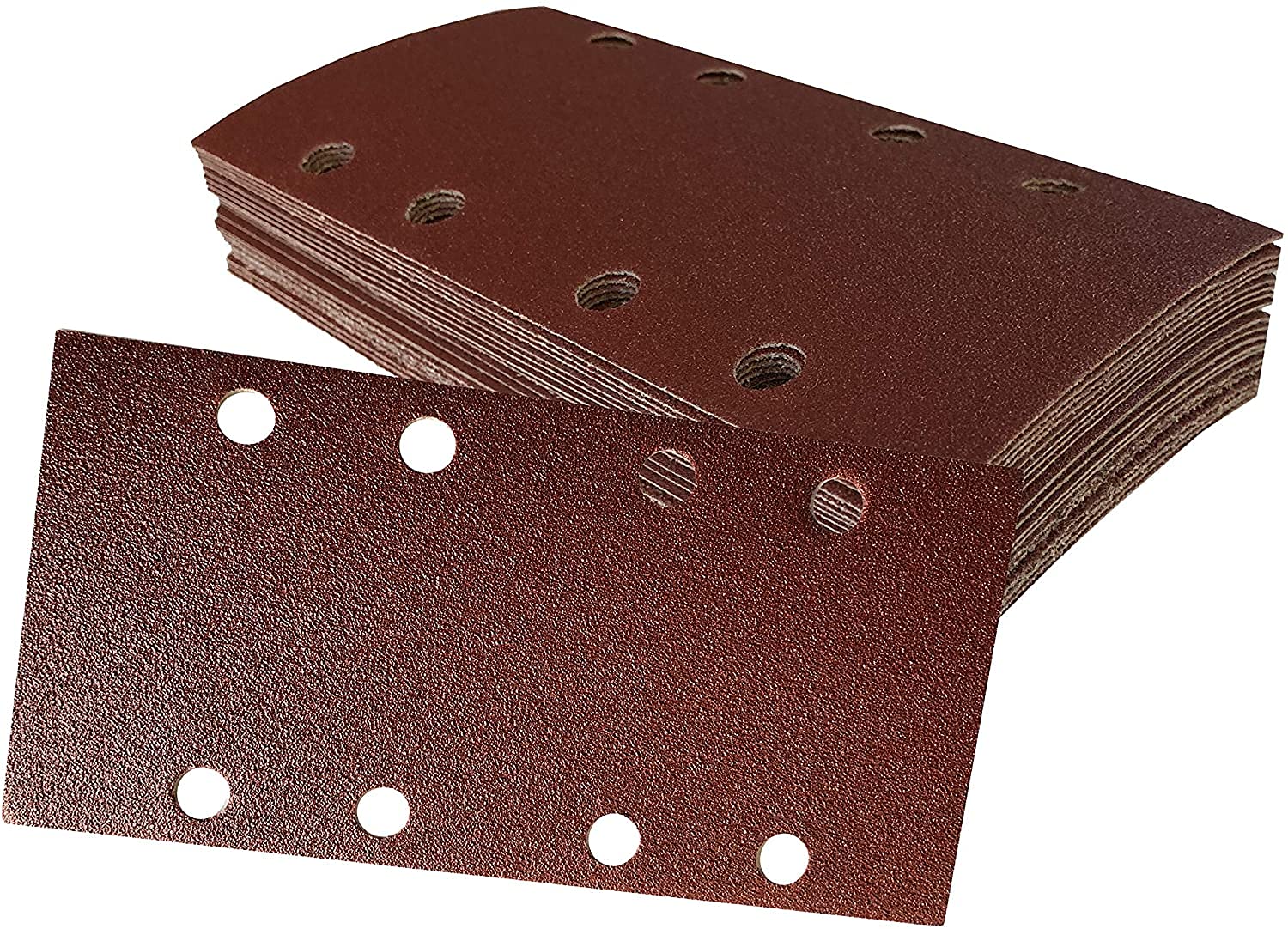 S&S-Shop Zestaw 40 arkuszy szlifierskich | 93 x 190 mm – 8 otworów | po 10 x K60/80/120/240 | arkusze szlifierskie na rzep | do szlifierek oscylacyjnych, papier ścierny, tarcze szlifierskie | paski szlifierskie