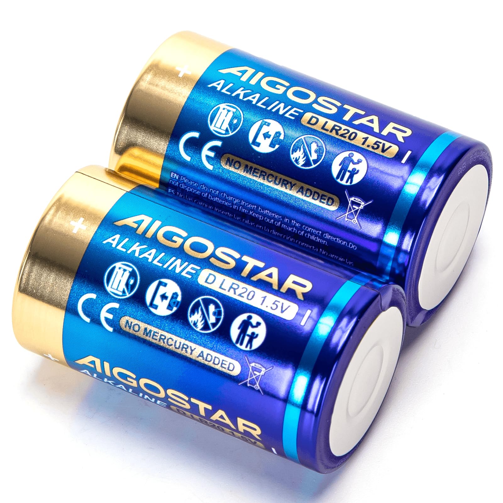 Batteria alcalina LR20D da 1,5 V, 2 pezzi. Ideale per mantenere i tuoi dispositivi funzionanti con potenza e durata Giocattoli, torce elettriche e altro ancora. Non rimanere senza energia!
