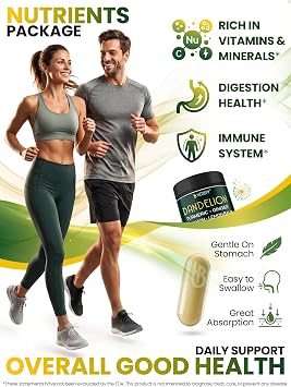 Herbpy 6in1 Dandelion Root Supplement for Digestion & Natural Antioxidants