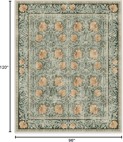 Vista 280 de RUGGABLE x Morris & Co Tapete prémium de pasillo lavable, para pasillo, cocina, entrada, sala de estar, dormitorio u oficina, con base Madreselva