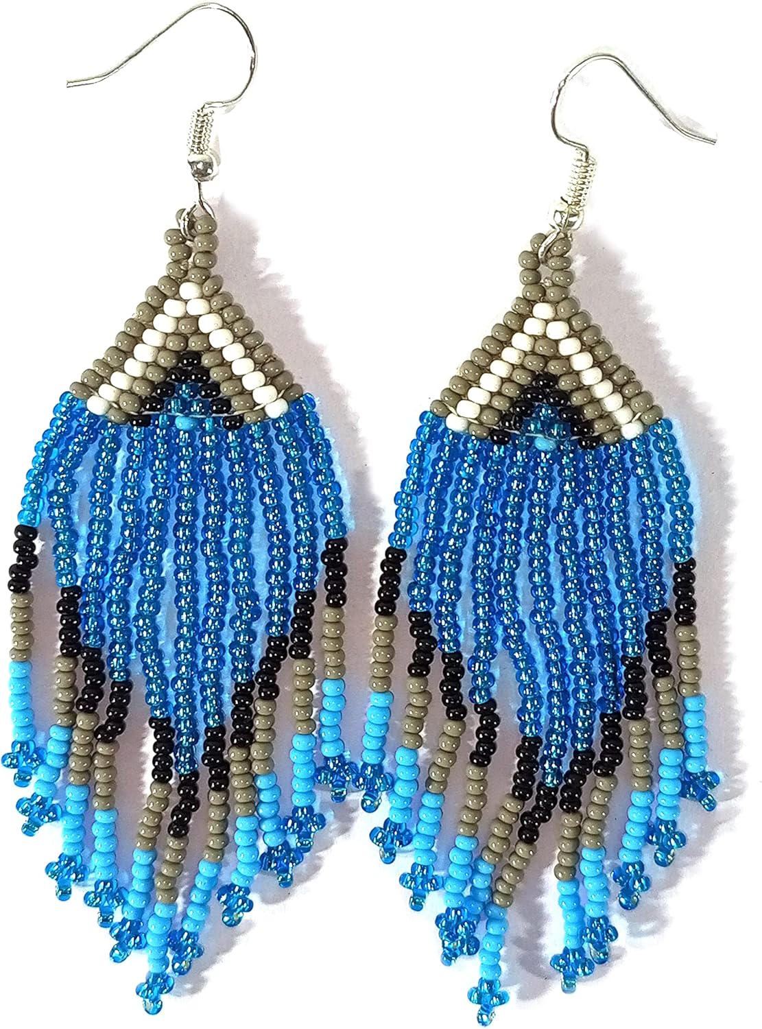 Weavish Long Beaded Necklace – Boho Native Handmade Seed Bead Tassel Necklace, Bohemian Large Statement Beaded Necklace for Women (craftscorner-va2) - Image 9