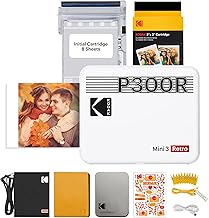 KODAK Mini 3 Retro Portable Photo Printer, Fast Printing, HD Photo, 76 x 76 mm, Bluetooth, Compatible with iOS and Android, Pack of 38 Photo Sheets, White