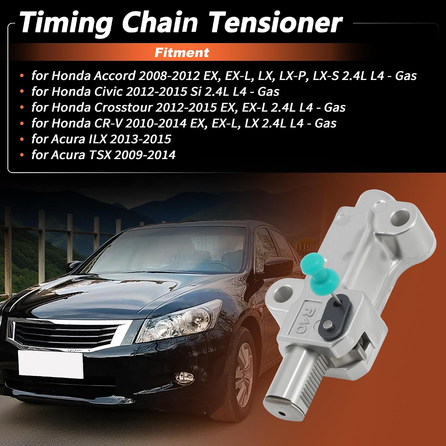 Engine Timing Chain Tensioner Adjuster for Honda Accord CR-V Civic Tensioner Cam Chain for Acura ILX TSX Replace 14510-R40-A01 14510R40A01