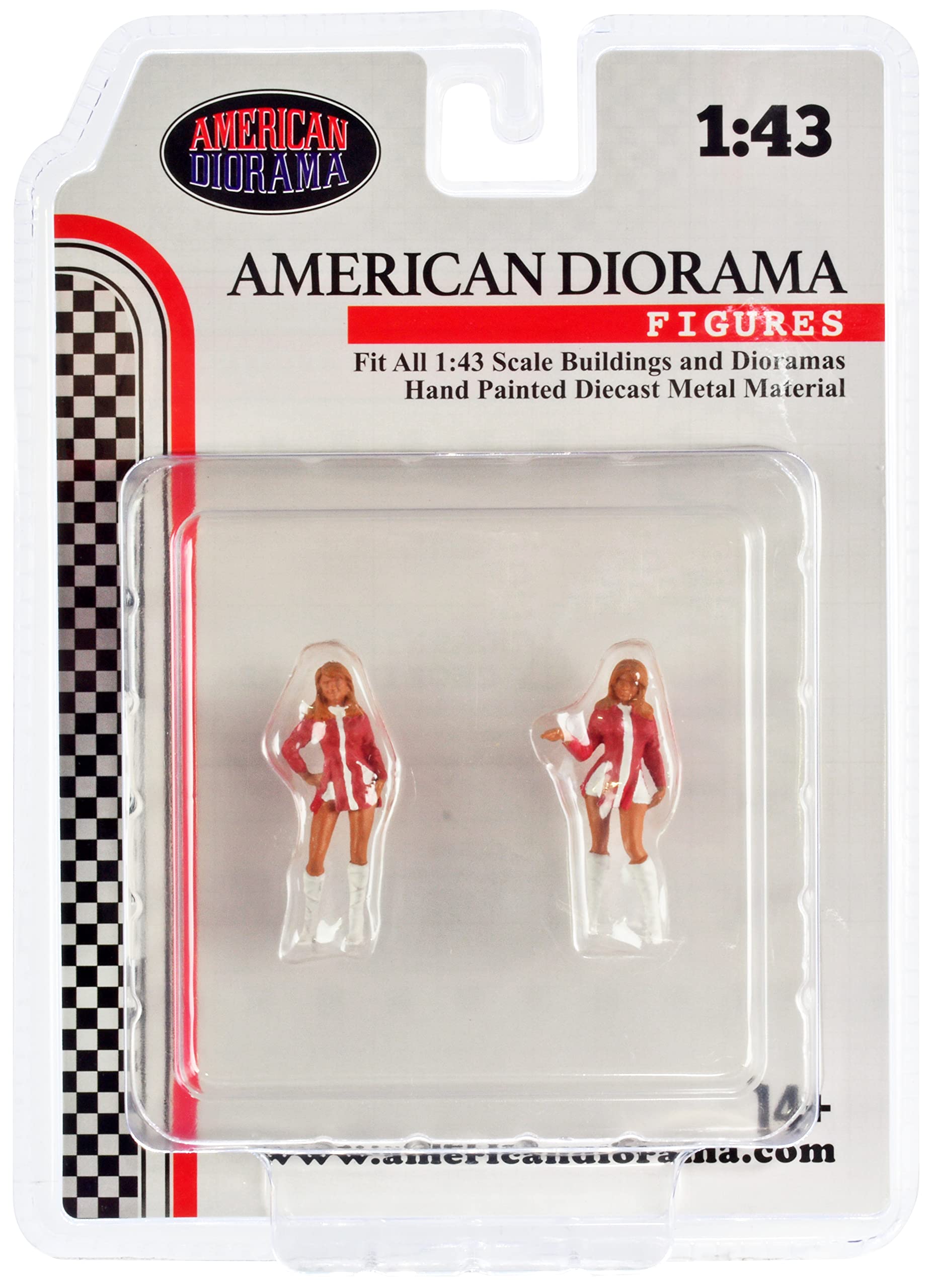 American Diorama - Miniaturowy samochód kolekcjonerski, 38364, Czerwony/Biały