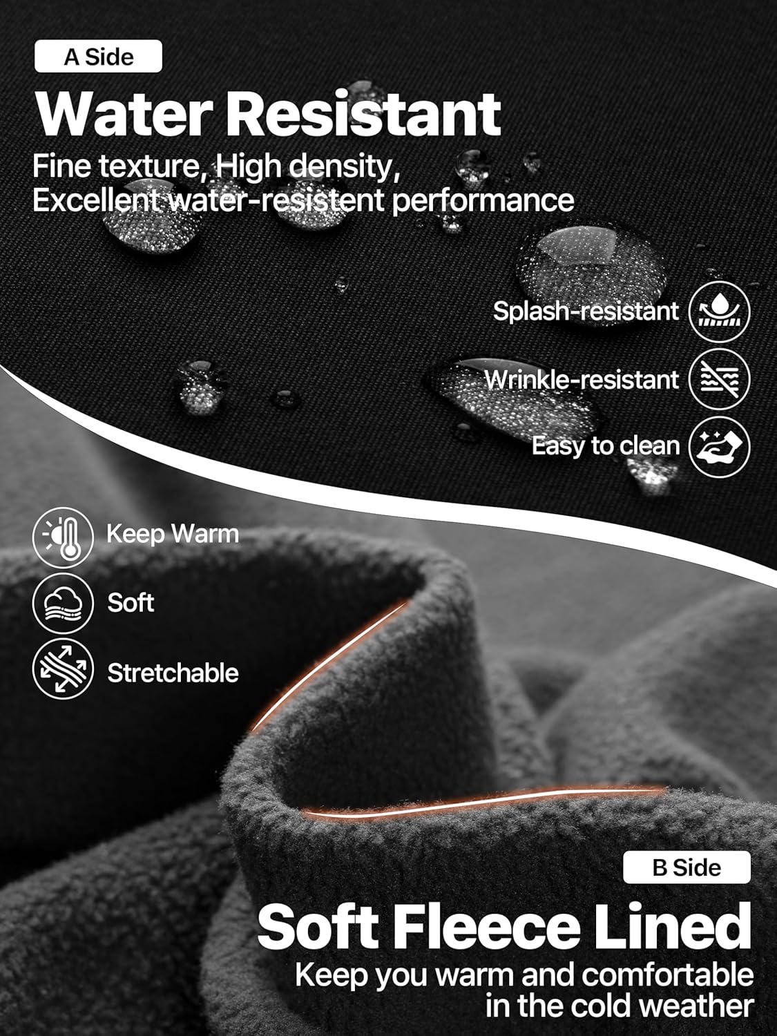 FREE SOLDIER Mens Winter Vest Outerwear Warm Fleece Lined Windproof Reversible Softshell Sleeveless Jacket for Work Hiking - Image 5