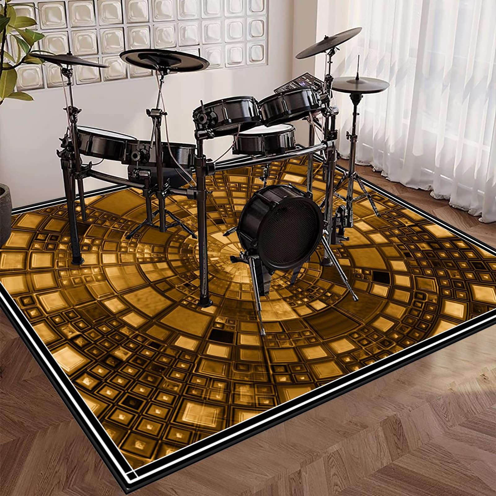 210 x 180 cm Tappeti per Batteria Tappeto A Tamburo Tappetino per Batteria Acustica Tappeto Drum Tappetino Antiscivolo Insonorizzato Elettroniche Rullante Acustica Snare Strumenti Musicali Coperta