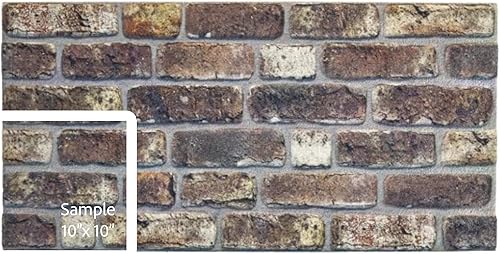 Dundee Deco Paneles de pared 3D efecto ladrillo  Revestimiento de pared con aspecto de piedra gris marrón, espuma de poliestireno, muestra, tamaño