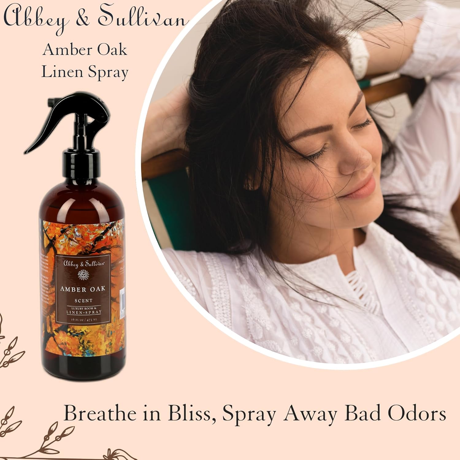 Abbey & Sullivan Linen Spray, Amber Oak, Fabric Freshener and Fragrance Room Spray, Pack of 2, 16 oz - Image 4