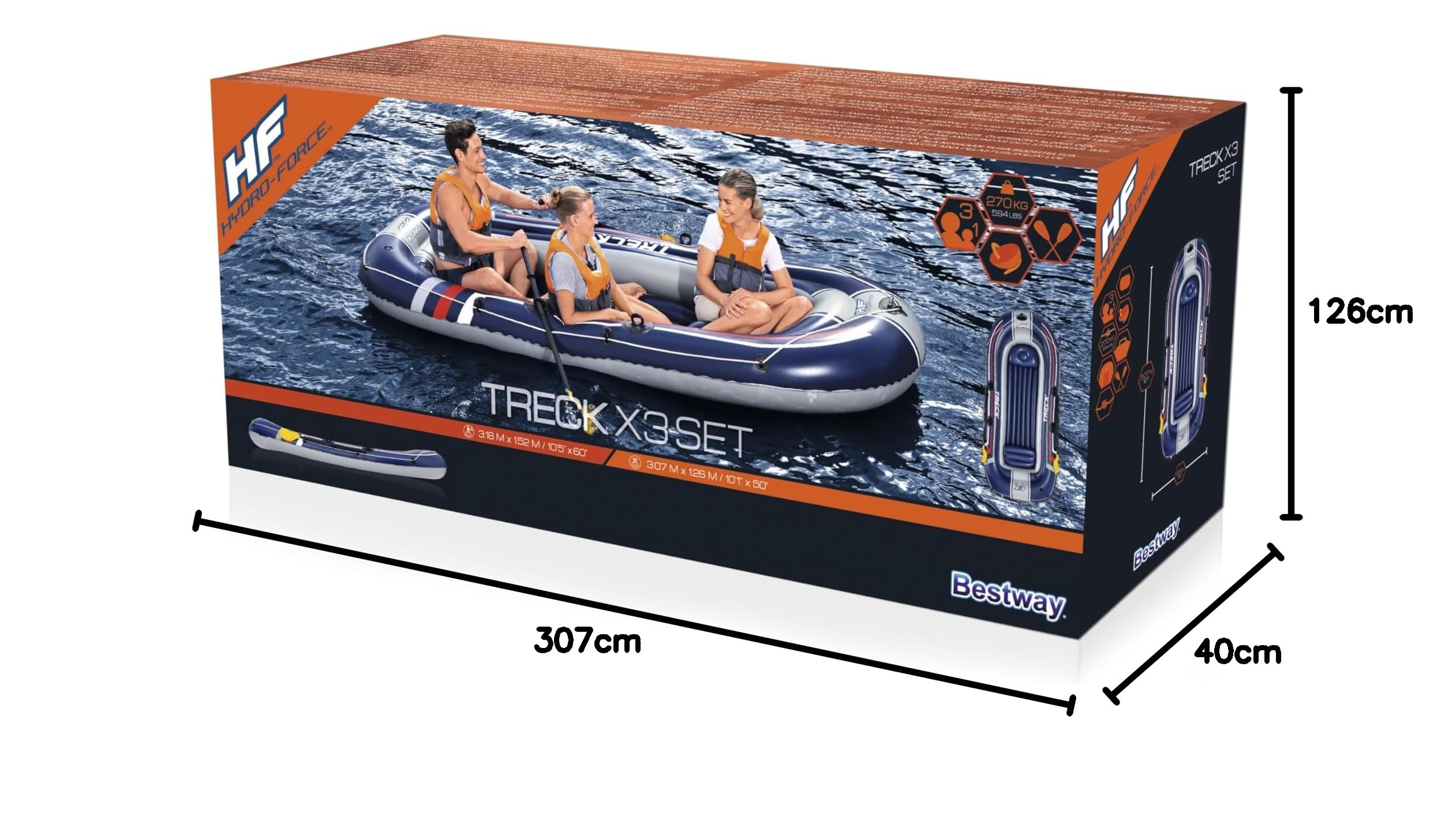 Hydro-Force™ 10'1" x 50"/3.07m x 1.26m Treck X3 Set