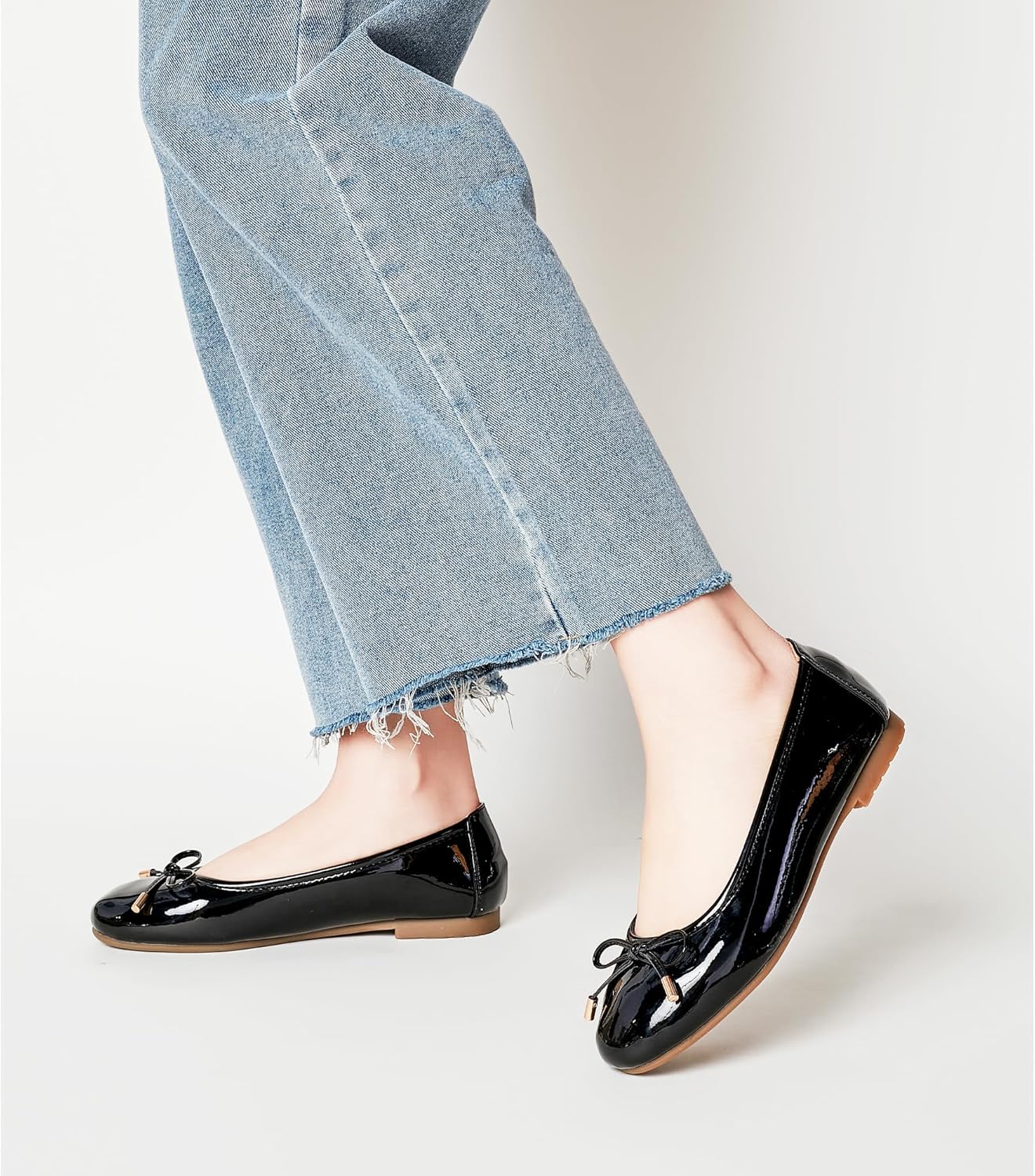 Women's Shine Ballet Bow Dressy Flats Round Toe Slip On Foldable Flats Dress Work Shoes for Business Casual Office - Image 2