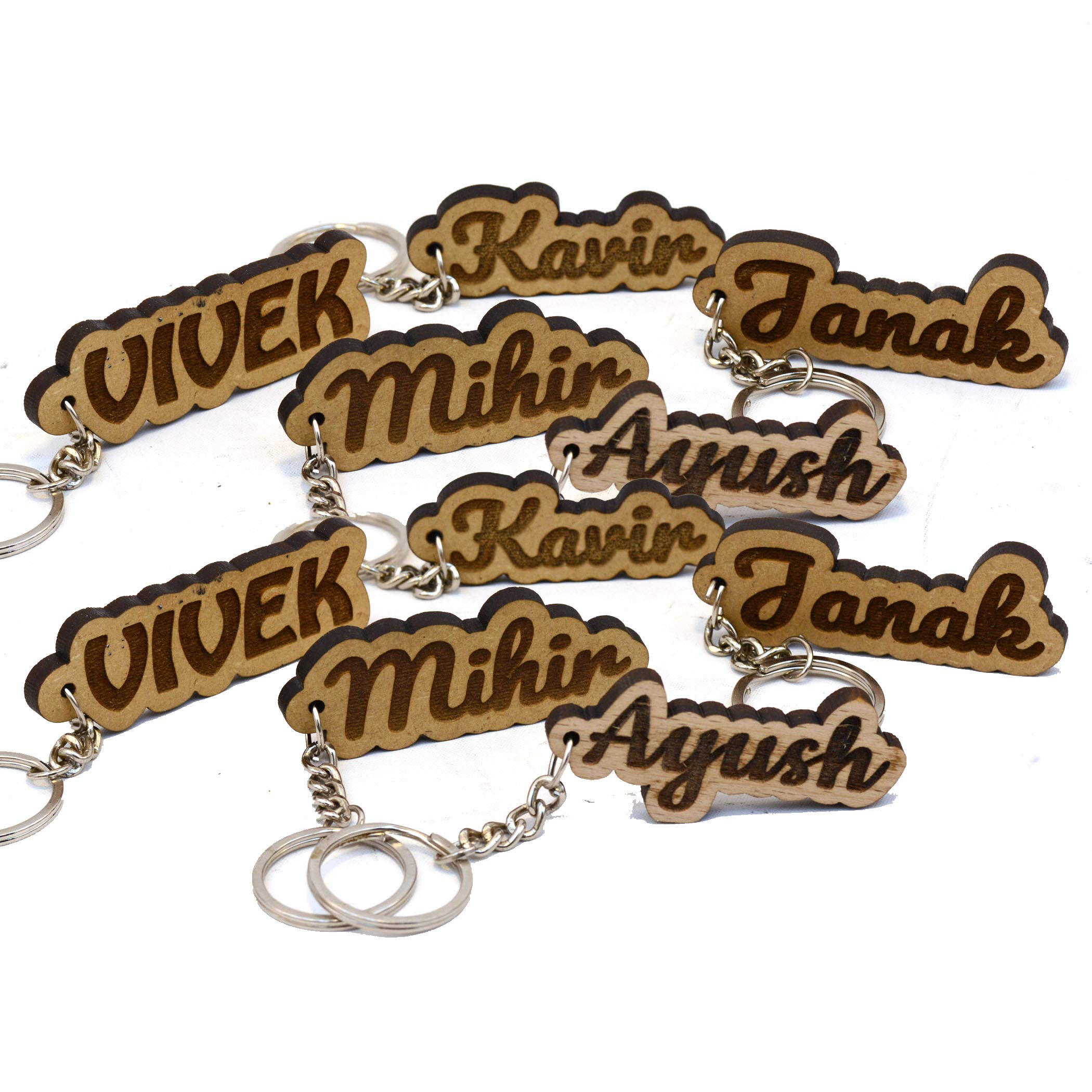 AJANTA ROYAL Personalized Wooden Key Chain with Your Name-image-13
