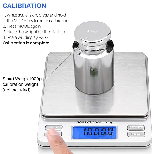 Miniatura 5 de Smart Weigh Báscula digital Pro de bolsillo de 70.55 oz x 0.00 oz, báscula de joyería, báscula de café, báscula de alimentos con función de tara