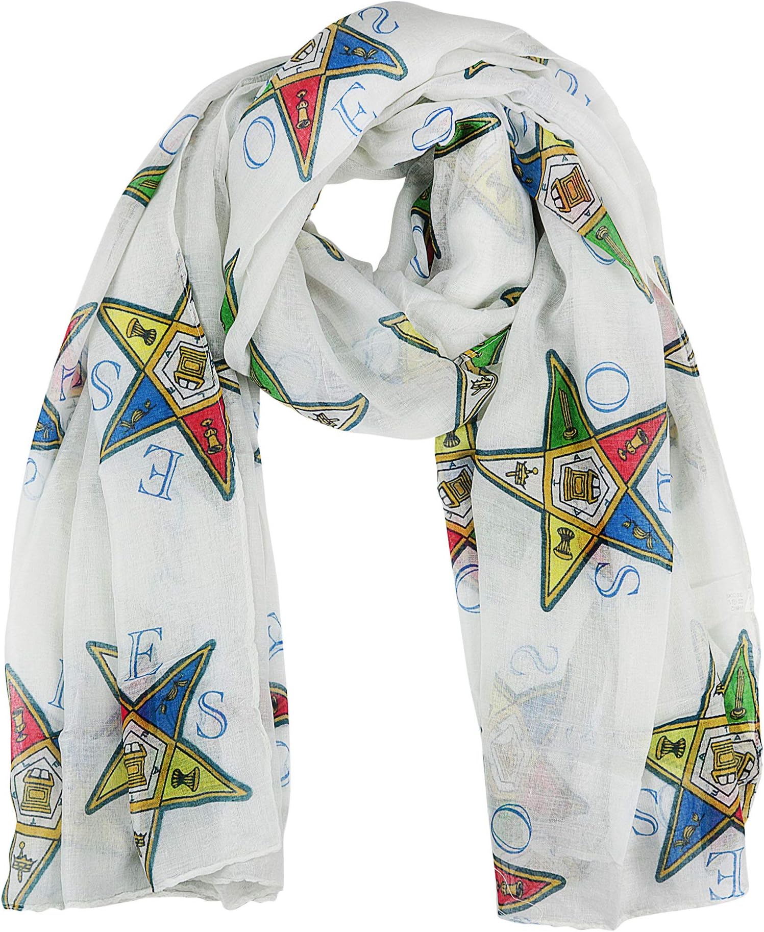 Order of the Eastern Star Oversized Viscose Scarf, 36x72 Inches