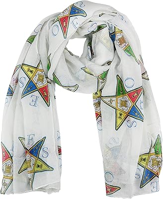 Order of the Eastern Star Oversized Viscose Scarf, 36x72 Inches