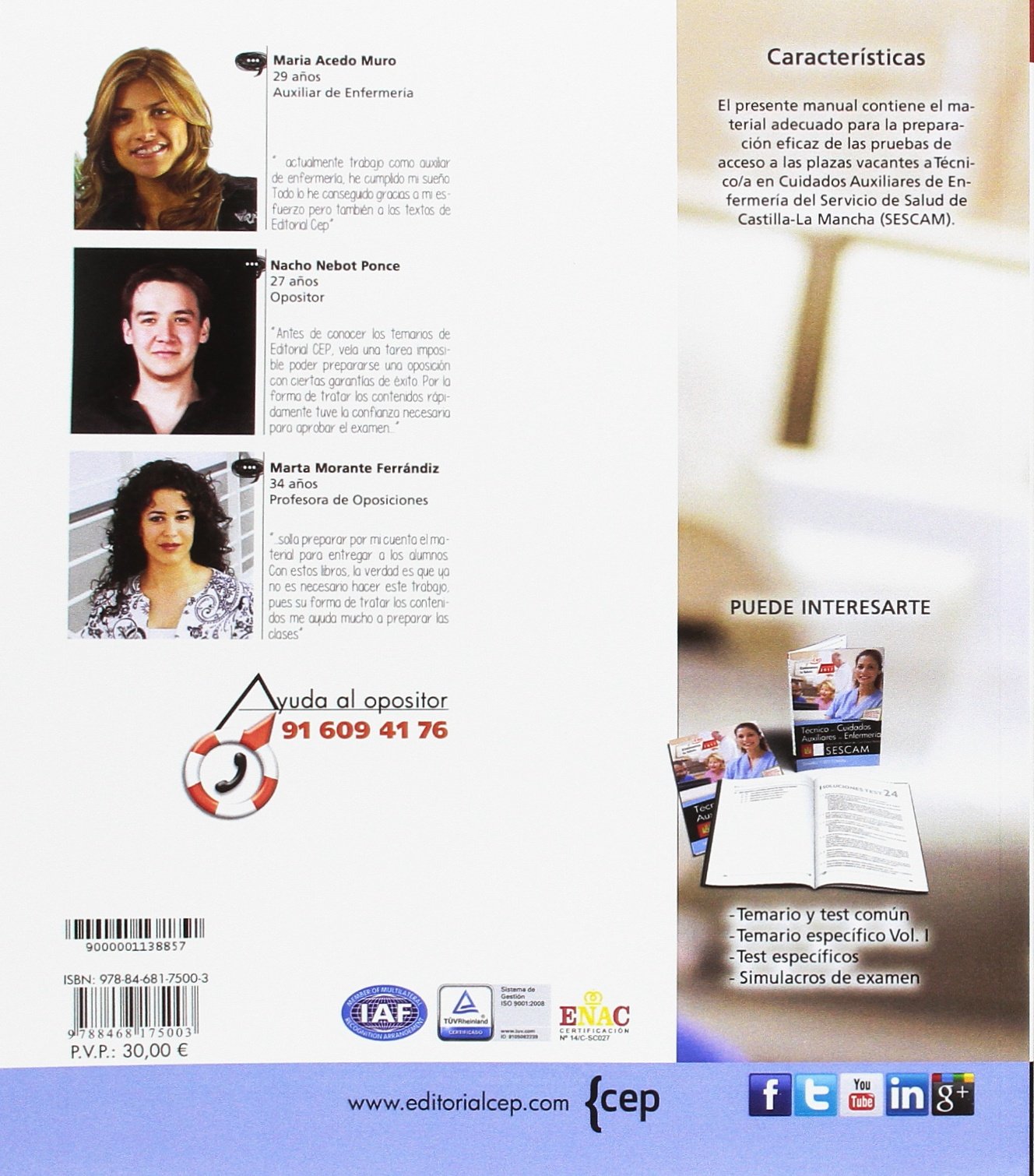 Técnico/a en cuidados auxiliares de enfermería. Servicio de Salud de Castilla-La Mancha (SESCAM). Temario específico. Vol. II.