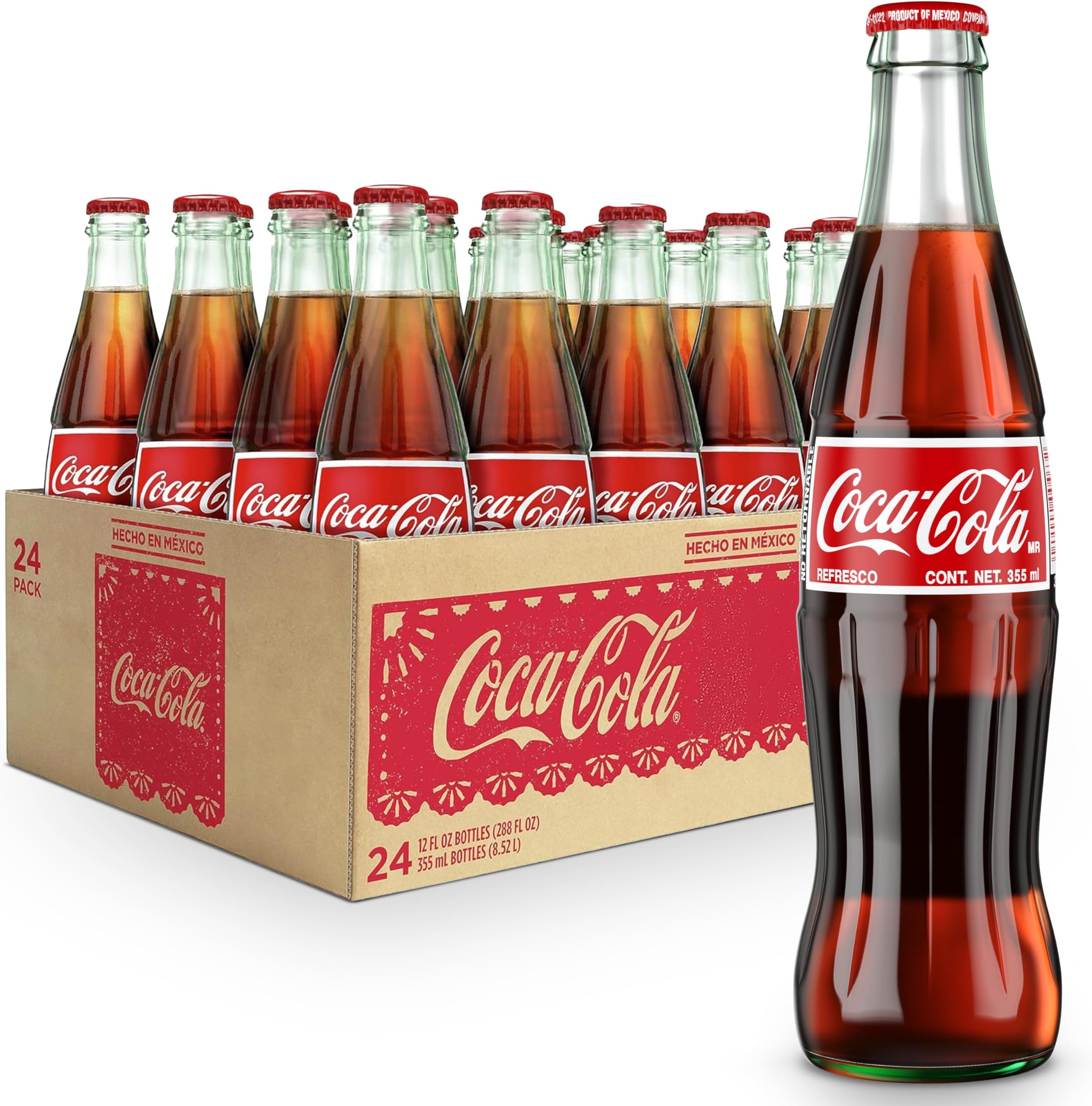 Code de Mexico Coke Glass Bottle, 12 fl oz, 24 Pack