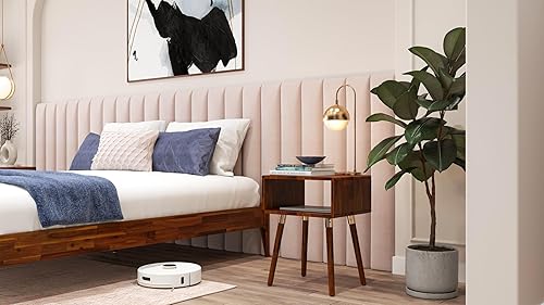 Miniatura 211 de Bme Dinkee - Base de cama de tamaño matrimonial sin cabecera, 15 pulgadas, minimalista y moderna, madera de acacia, 12 listones de madera para