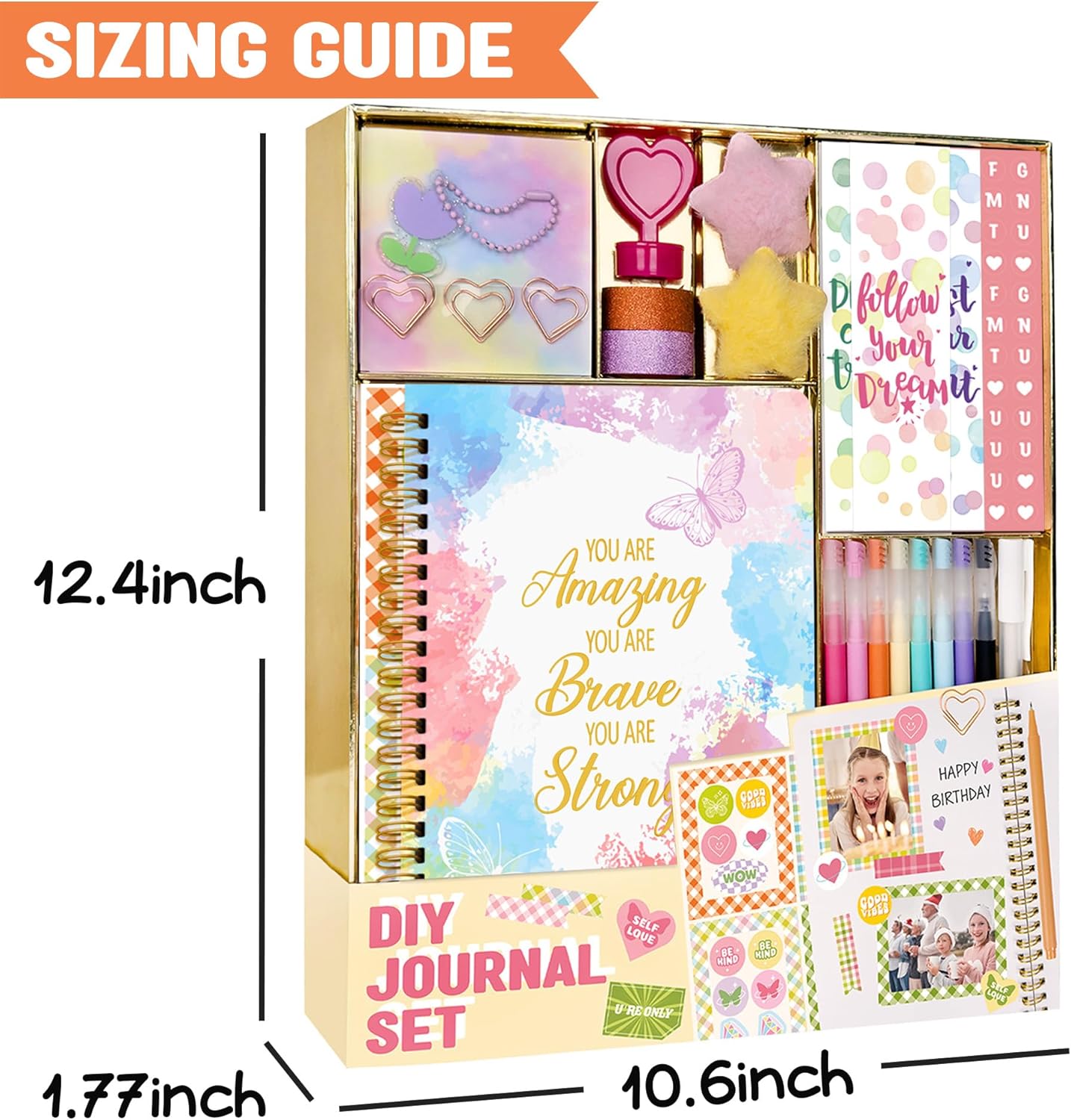 Nollh Gifts for 8 9 10 11 12 Year Old Girl - DIY Journal Kit for Teen Tween Girls, Stationary Scrapbook & Diary Supplies Set, Girl Gifts Arts and Crafts Stuff, Toys for Ages 8-13 - Image 6