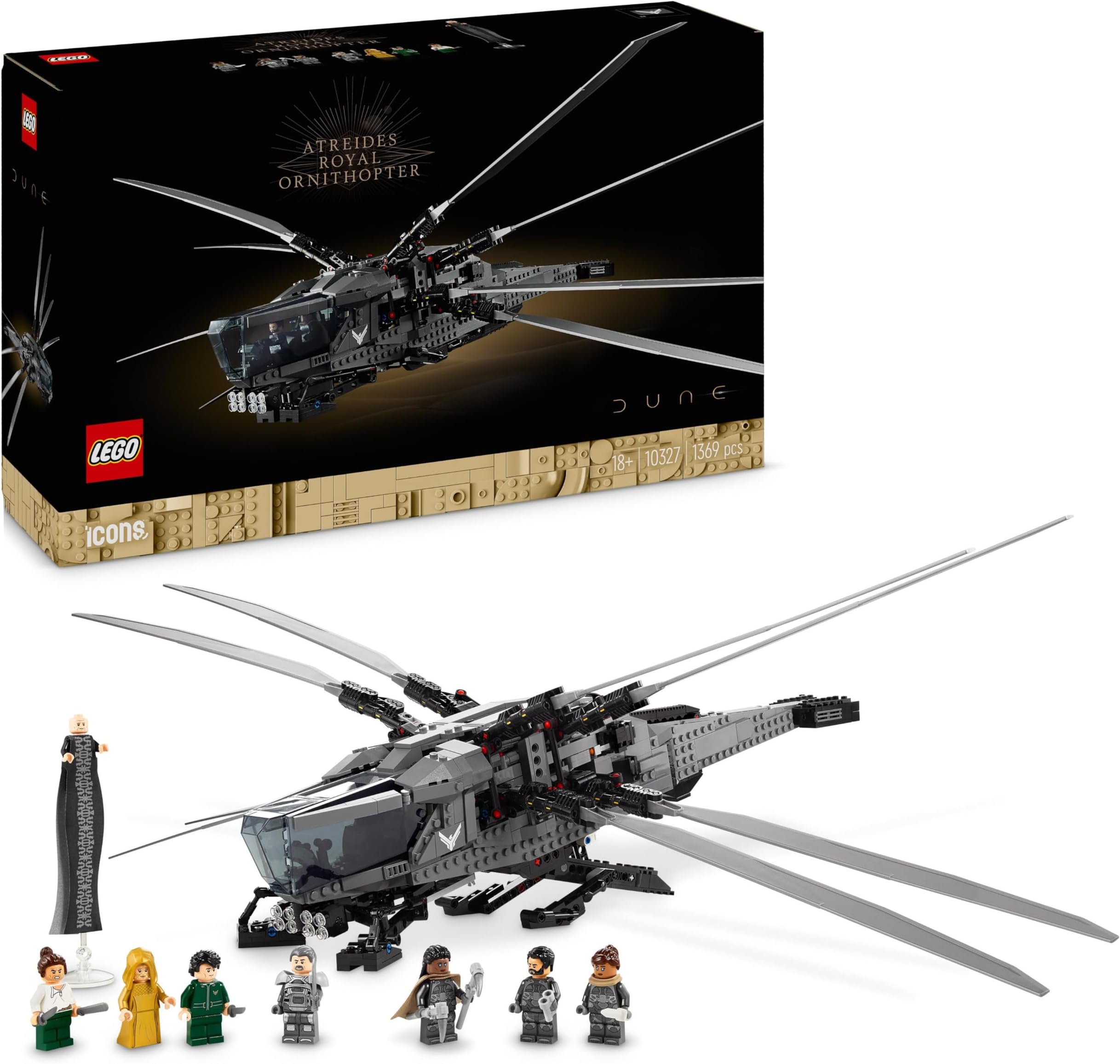 Icons Dune Atreides Royal Ornithopter Set 10327 Building Blocks for 18+ Gift