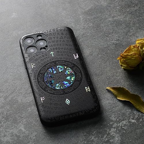 Miniatura 4 de Carveit Funda protectora de madera de diseñador para iPhone 12 Pro Max, funda magnética grabado de madera e incrustaciones de carcasa Funda de