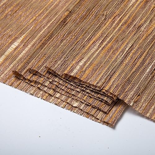 Miniatura 2 de FACIMI Persianas opacas de bambú romanas sin cables, cortinas tejidas naturales con cenefa de 6 pulgadas de alto, oscurecimiento de la habitación,