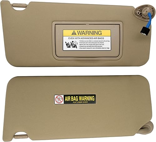 Miniatura 5 de Parasol para el lado del conductor izquierdo y del pasajero derecho compatible con Honda Accord 2008 - 2017 con luz OEM 83230TA0A91ZB beige