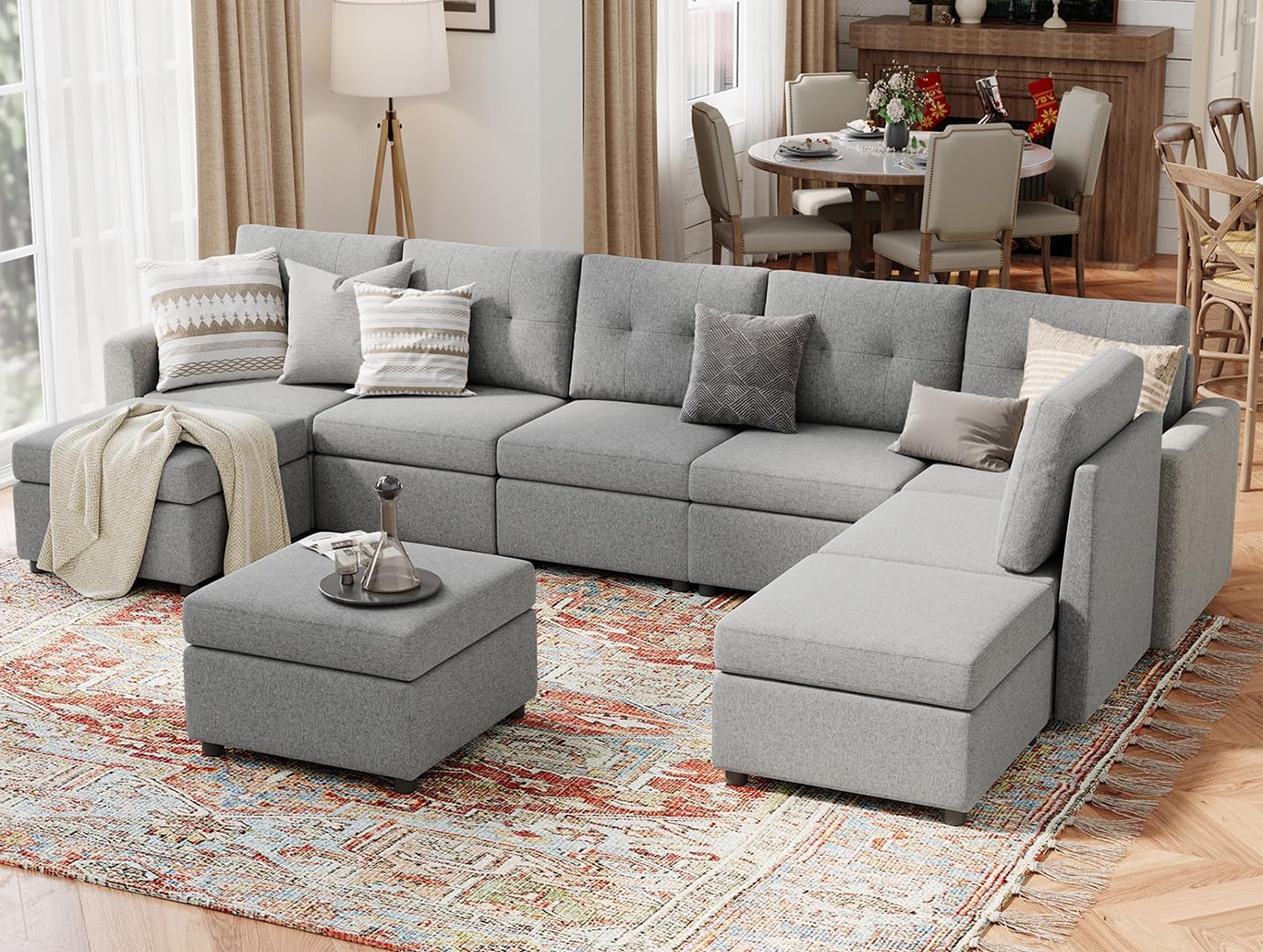 Amazon.com: LINSY HOME Oversized Modular Sectional Couch, Rubik III 6 ...