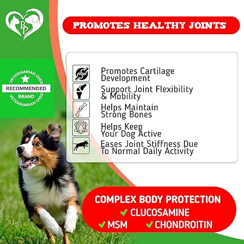 Miniatura 2 de Suplemento de cáñamo para perros y cadera y artritis para aliviar el dolor - Glucosamina condroitina MSM masticables suaves para perros mayores