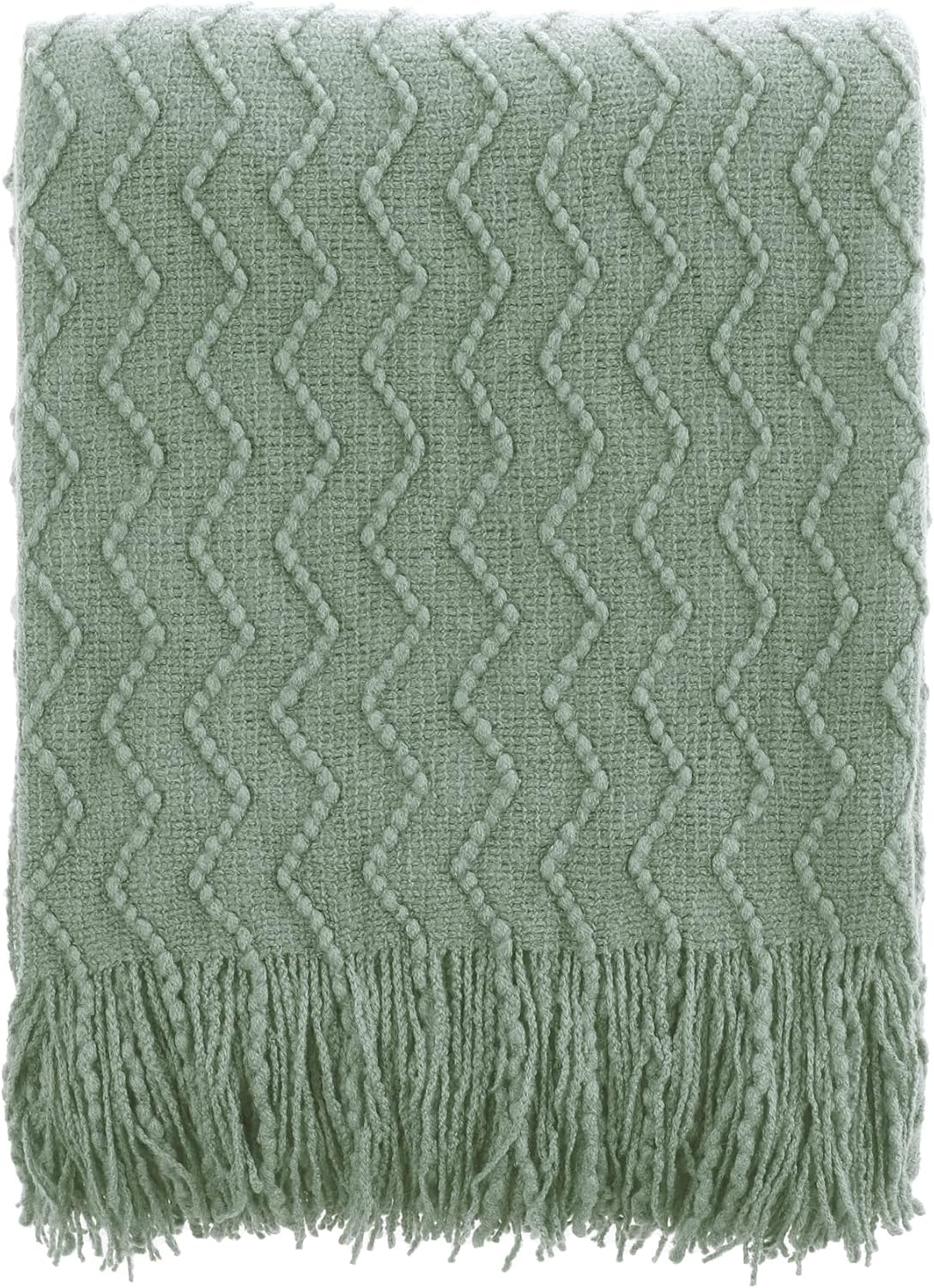 BATTILO HOME Sage Green Throw Blanket for Sofa Couch Office Living Room