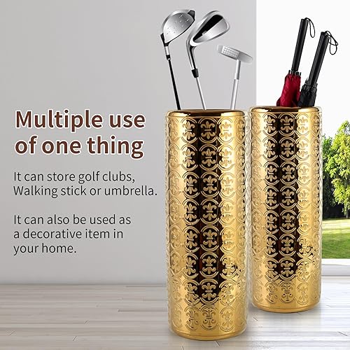 Miniatura 3 de Shining - Soporte de paraguas de cerámica de estilo de lujo con jarrón XL para almacenamiento de bastones, bastones para caminar, golf, paraguas,