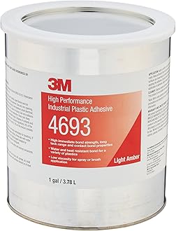3M High Performance Industrial Plastic Adhesive 4693, Light Amber
