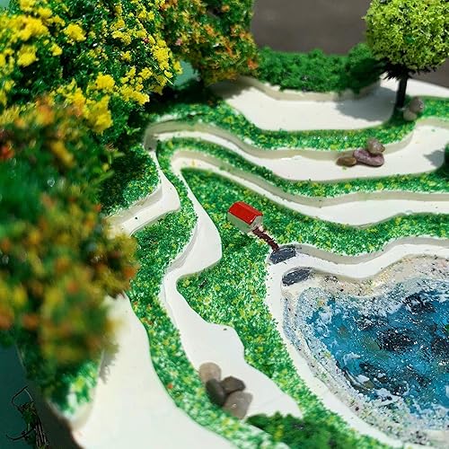Miniatura 5 de FUNSHOWCASE Maceta redonda de silicona de resina epoxi para suculentas, diorama de cascada realista, jardín de hadas en miniatura, hormigón,