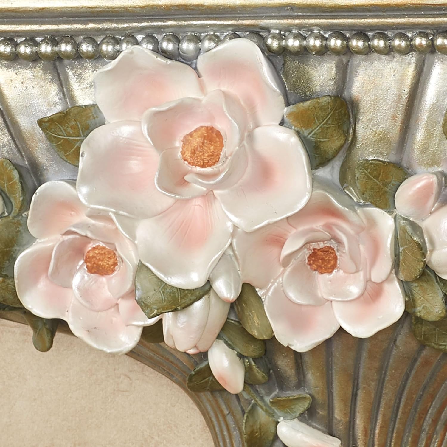 Touch of Class Magnolia Elegance Wall Shelf - Champagne Gold - Resin - Decorative Shelving for Bedroom, Living Room, Bathroom, Hallway, Entryway - Elegant Organizer Decor