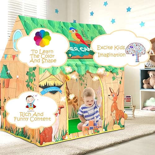 Vista 25 de Tiendas de campaña de juego para niños pequeños con luces de estrella, tienda de campaña para niños y niñas, tienda de campaña para niños y niñas