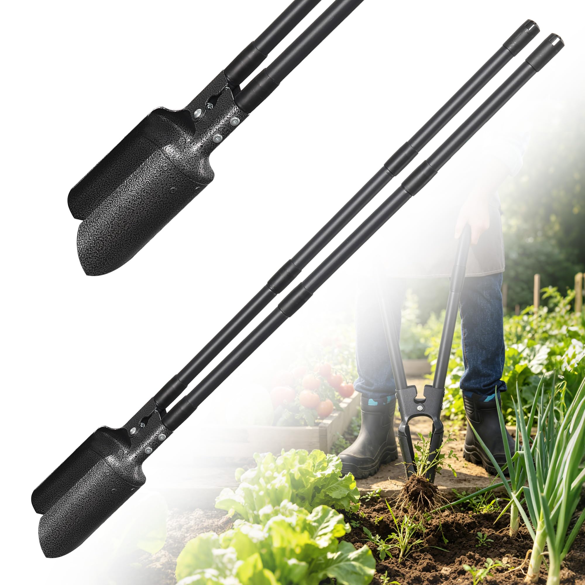 Photo 1 of ***missing part**LLARGUEST Post Hole Digger, Fence Post Puller Shovels for Digging Hole Digger for Plants,57 Inch Grey Heavy Duty Metal Digging Tools for Transplant Camping Gardening