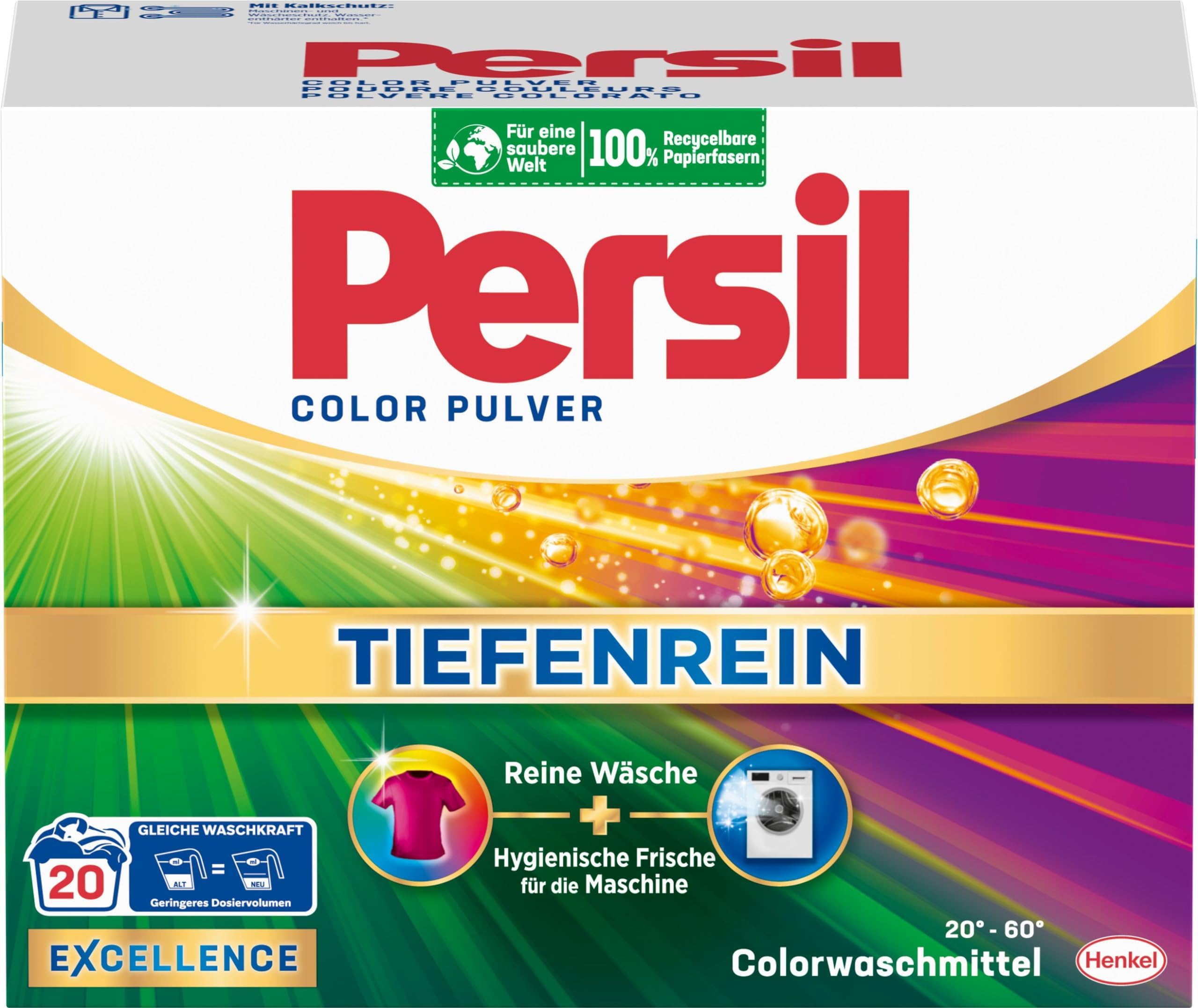 Persil Color Detergent Powder (20 Loads | 2.6 lbs | 1.2 kg) - Laundry Detergent for Color - Deep Clean Laundry and Freshness for the Machine