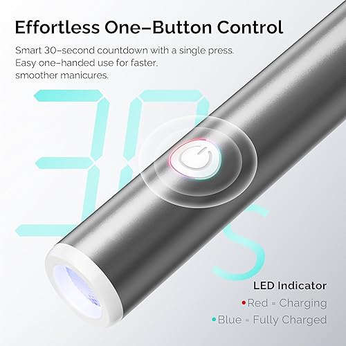 Miniatura 6 de L'UGX Luz ultravioleta de mano para uñas de gel con carga rápida magnética, lámpara LED portátil de alta potencia para esmalte de gel, secadora
