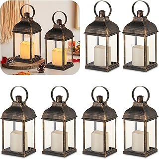 Lanterns Decorative Indooor for Tables Centerpieces: 6 Pcs Bronze Farmho...