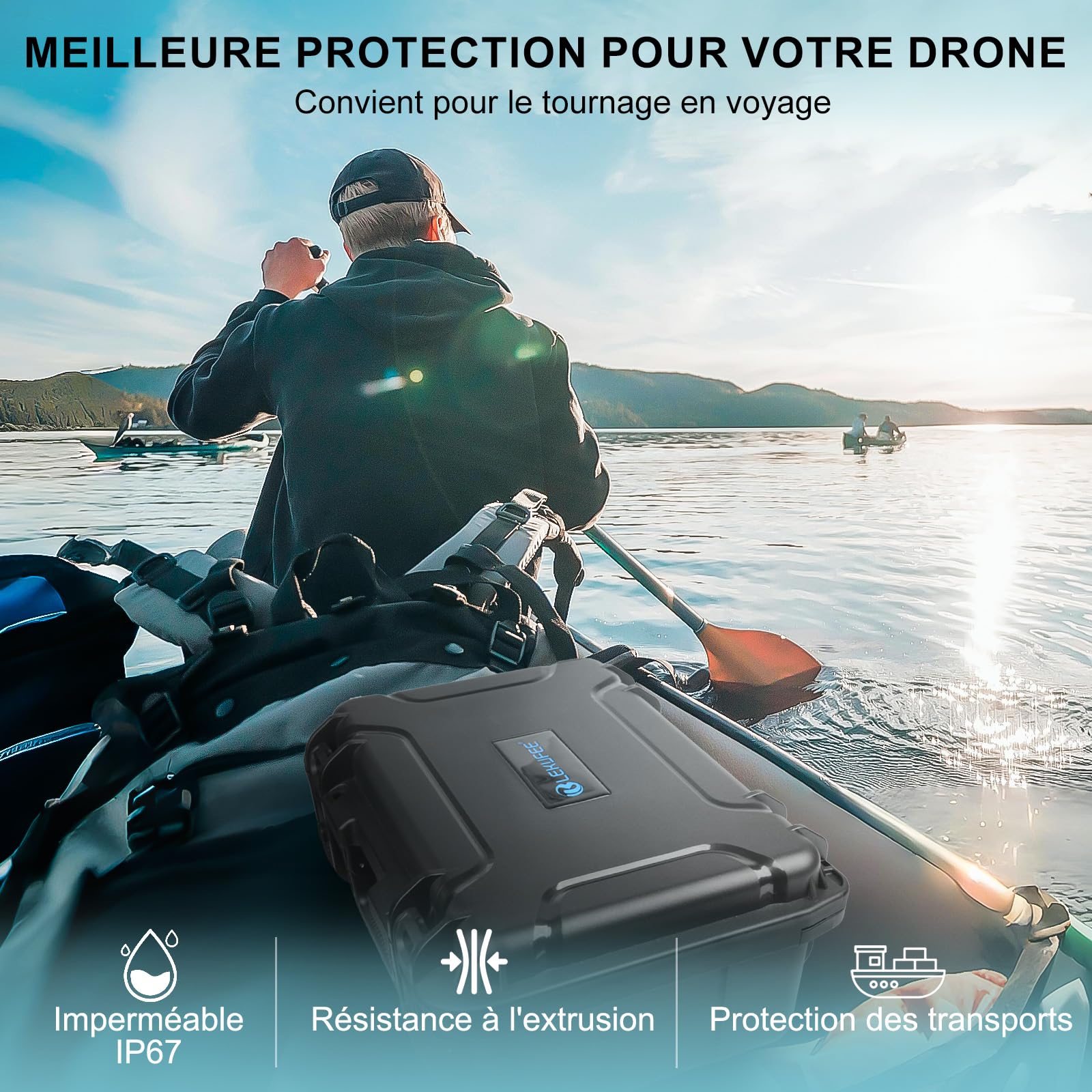 LEKUFEE Étui Rigide pour DJI Mavic 3 Pro/Mavic 3 Classic/Mavic 3 Drohne,Combo,DJI RC 2/RC/N2/N1 et Accessoires (étui Seulement)