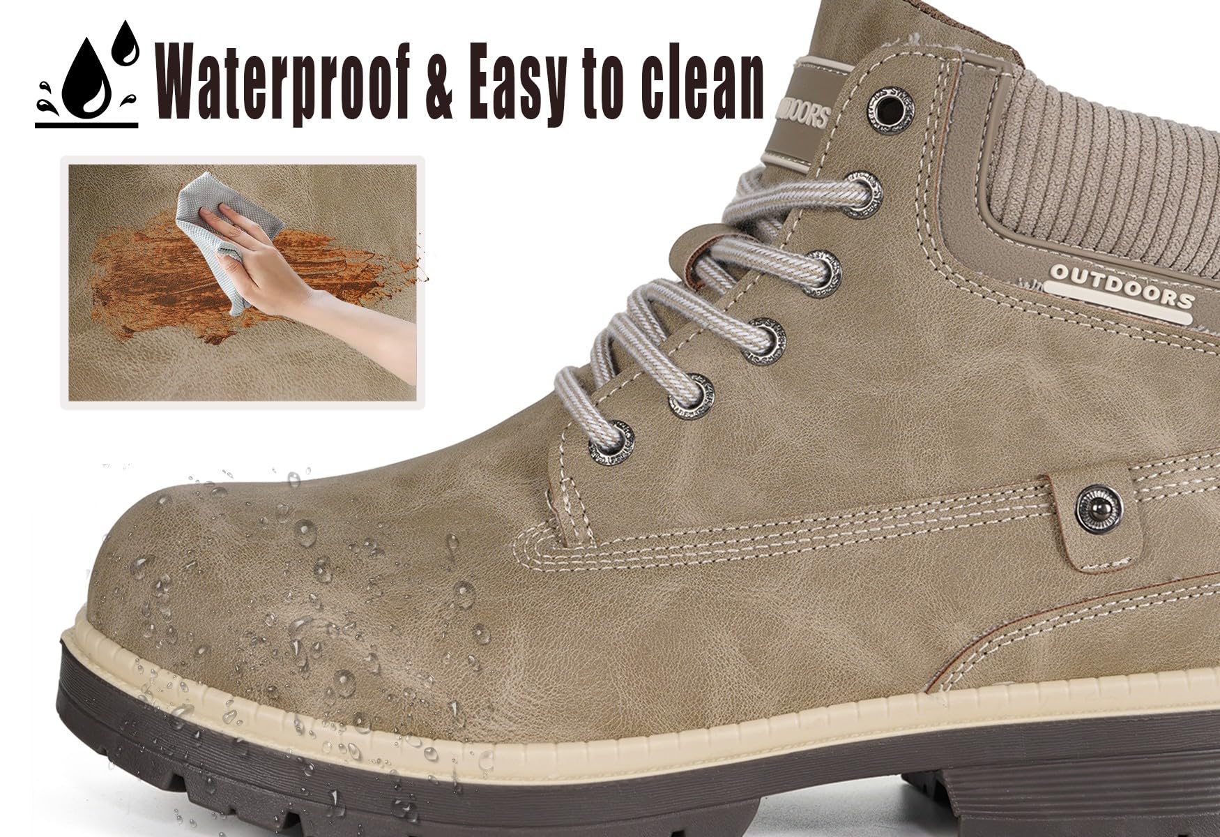 Stivali Uomo Donna Inverno Scarpe da Neve Caldi Snow Boots Impermeabili Stivaletti Pelliccia Stringate Outdoor